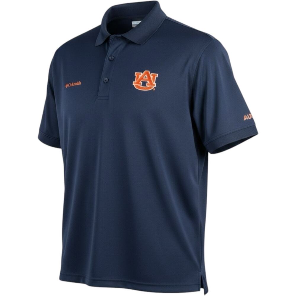 Men's Navy Columbia PFG Fishing Shirt - Auburn